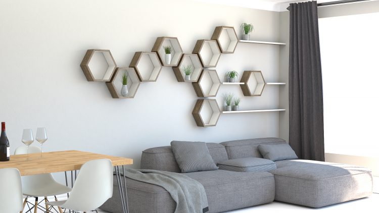 Oak floating shelf hexagon shelves with floating shelf installation dark oak and cornforth white hexagon wall shelves