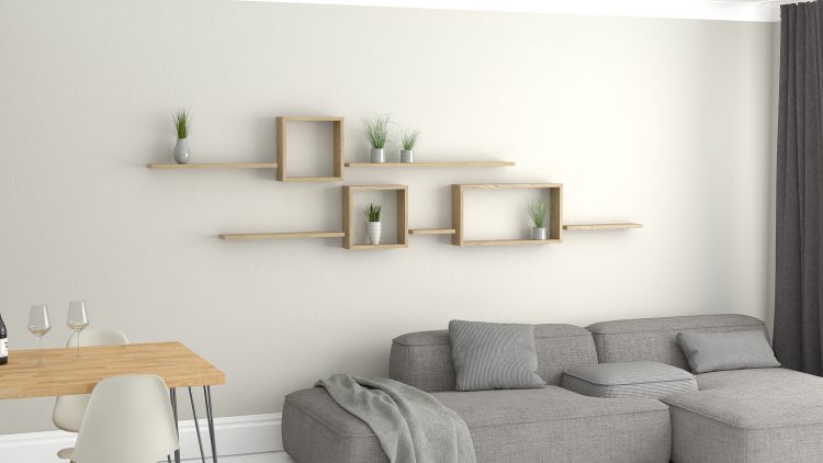 Wall shelf ideas oiled oak square floating wall shelf and rectangle shelves