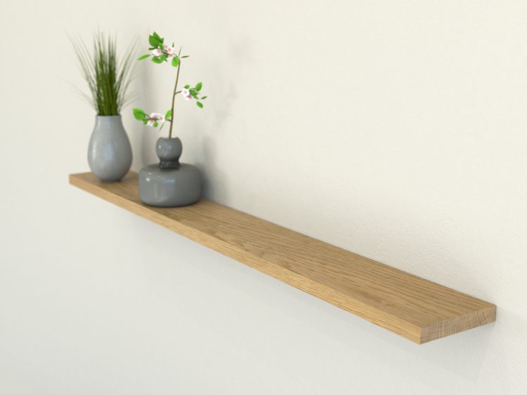 oiled oak floating shelf shelves slimline oak wall shelf solid oak shelf 120